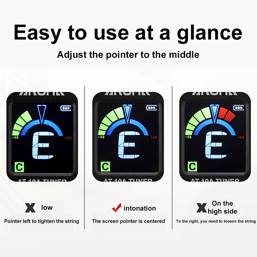 Guitar Tuner Clip - 3-1 adet gitar tuner katlanabilir dönebilen