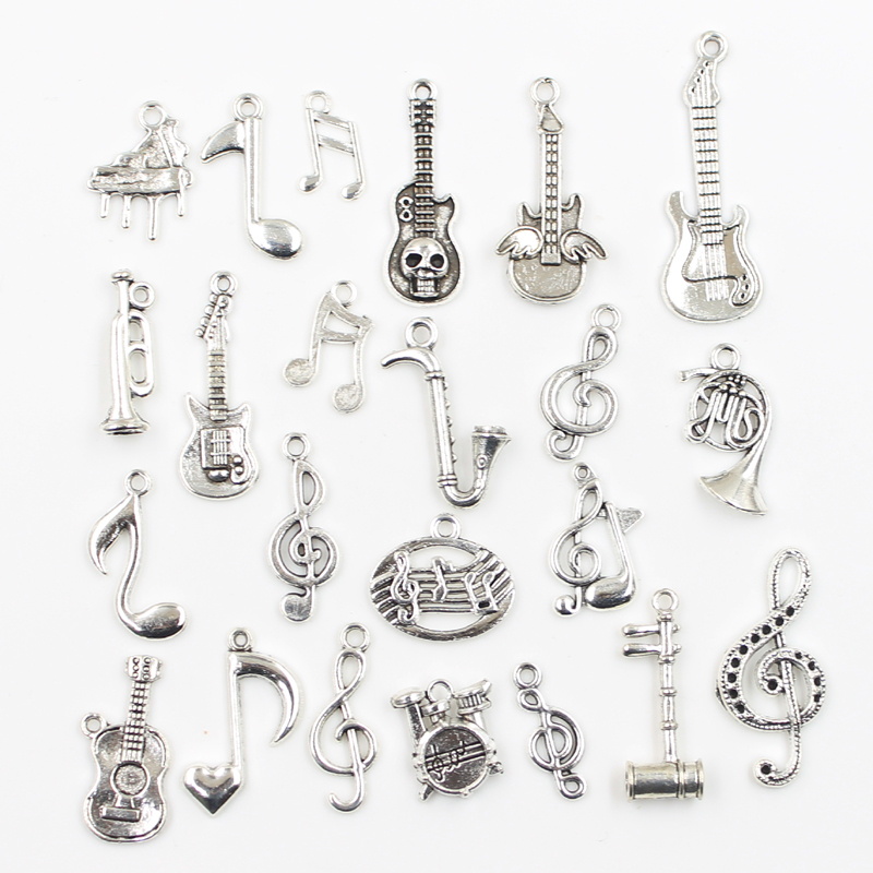 Audio Music Notes - 30 adet Charms müzik gitar not