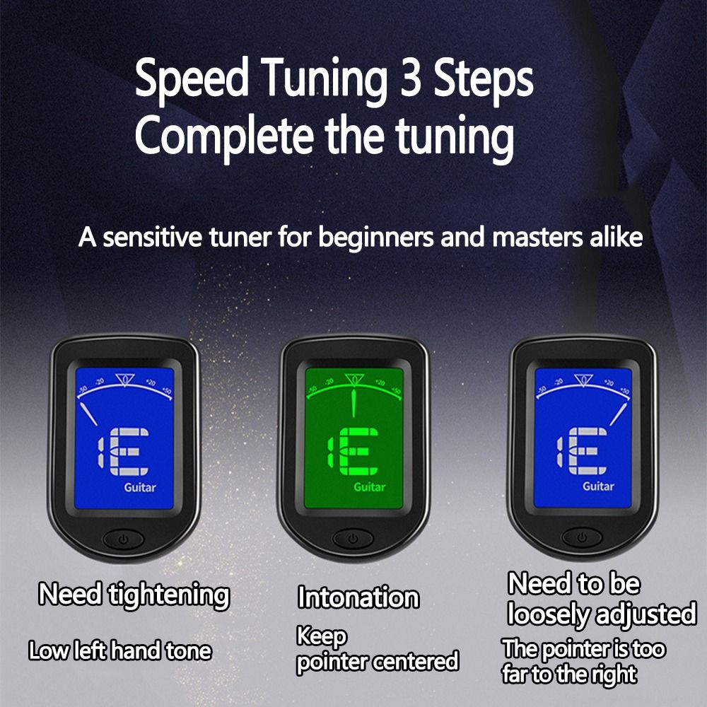 Guitar Tuner Clip - Klipsli Gitar Tuner Mini LCD Ekranlı