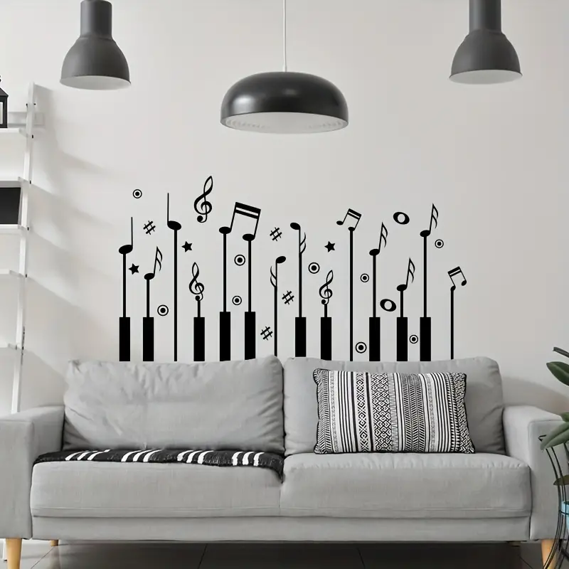 1 adet yaratıcı duvar Sticker, - Audio Music Notes incelemesi ve fiyatı