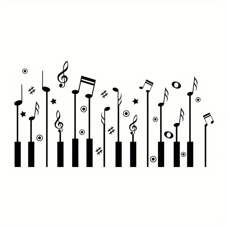 1 adet yaratıcı duvar Sticker, - Audio Music Notes incelemesi ve fiyatı