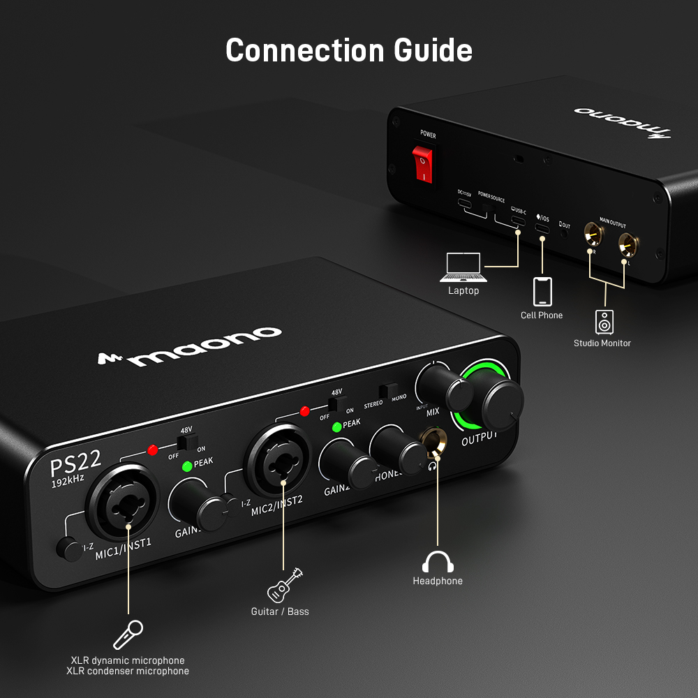 MAONO PS22 Profesyonel Ses Kar - Audio Music Software incelemesi ve fiyatı