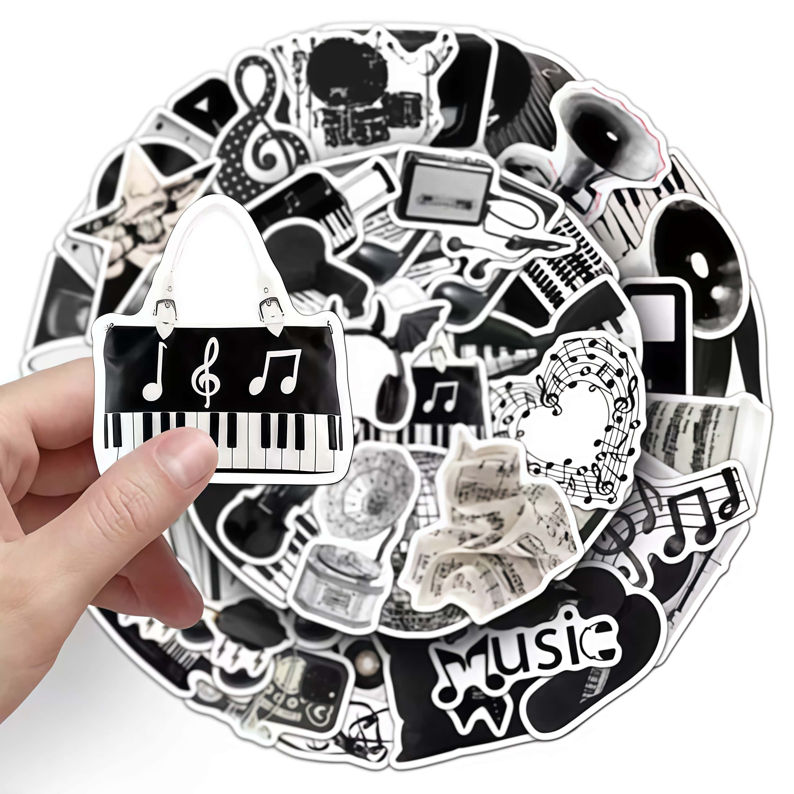 50 adet siyah beyaz müzik alet - Audio Music Notes incelemesi ve fiyatı