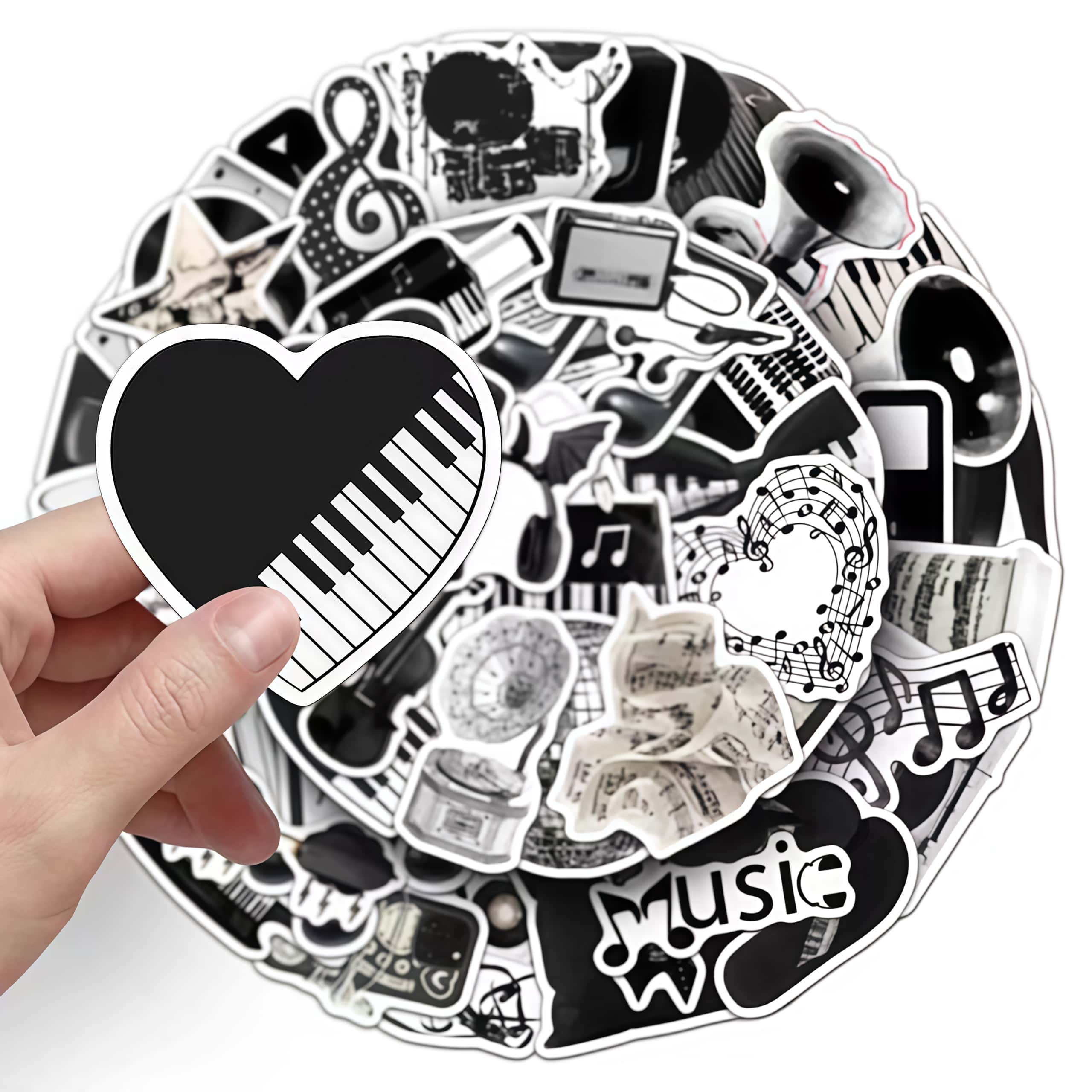 50 adet siyah beyaz müzik alet - Audio Music Notes incelemesi ve fiyatı