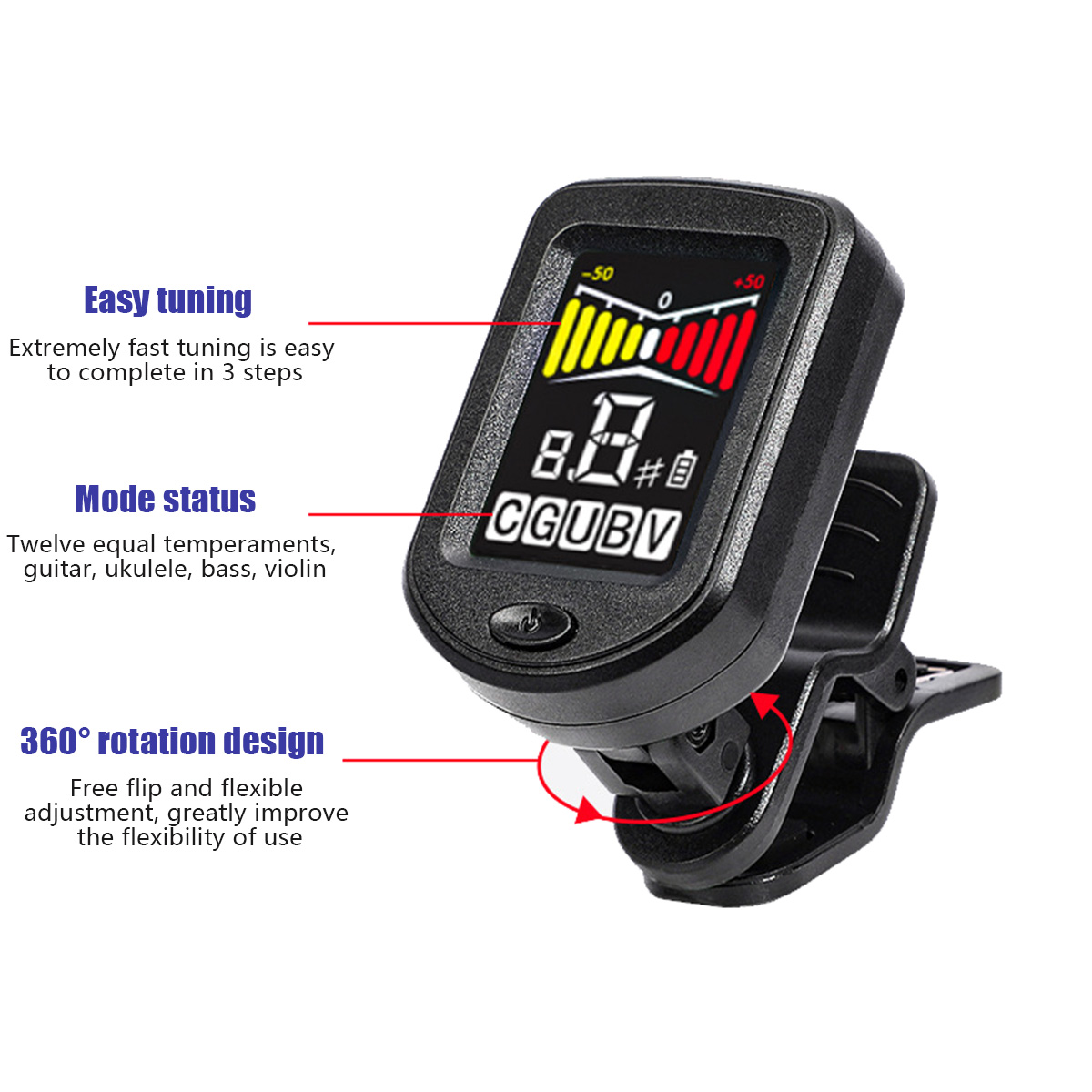 Normal/Renkli Ekranlı Klipsli  - Guitar Tuner Clip incelemesi ve fiyatı